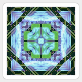 Circuitboard fire Kaleidoscope Pattern (Seamless) 21 Sticker